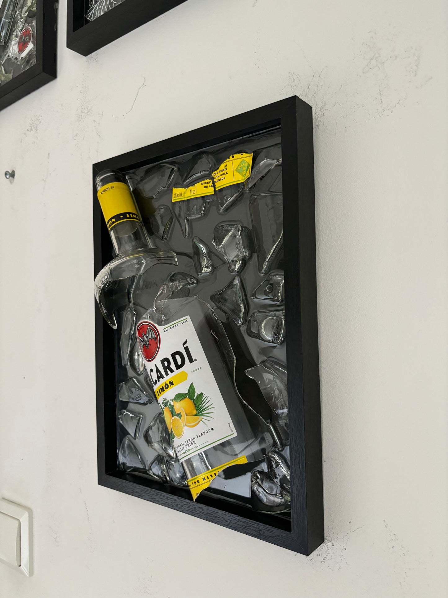 Broken Bottle Art Bacardi Lemon