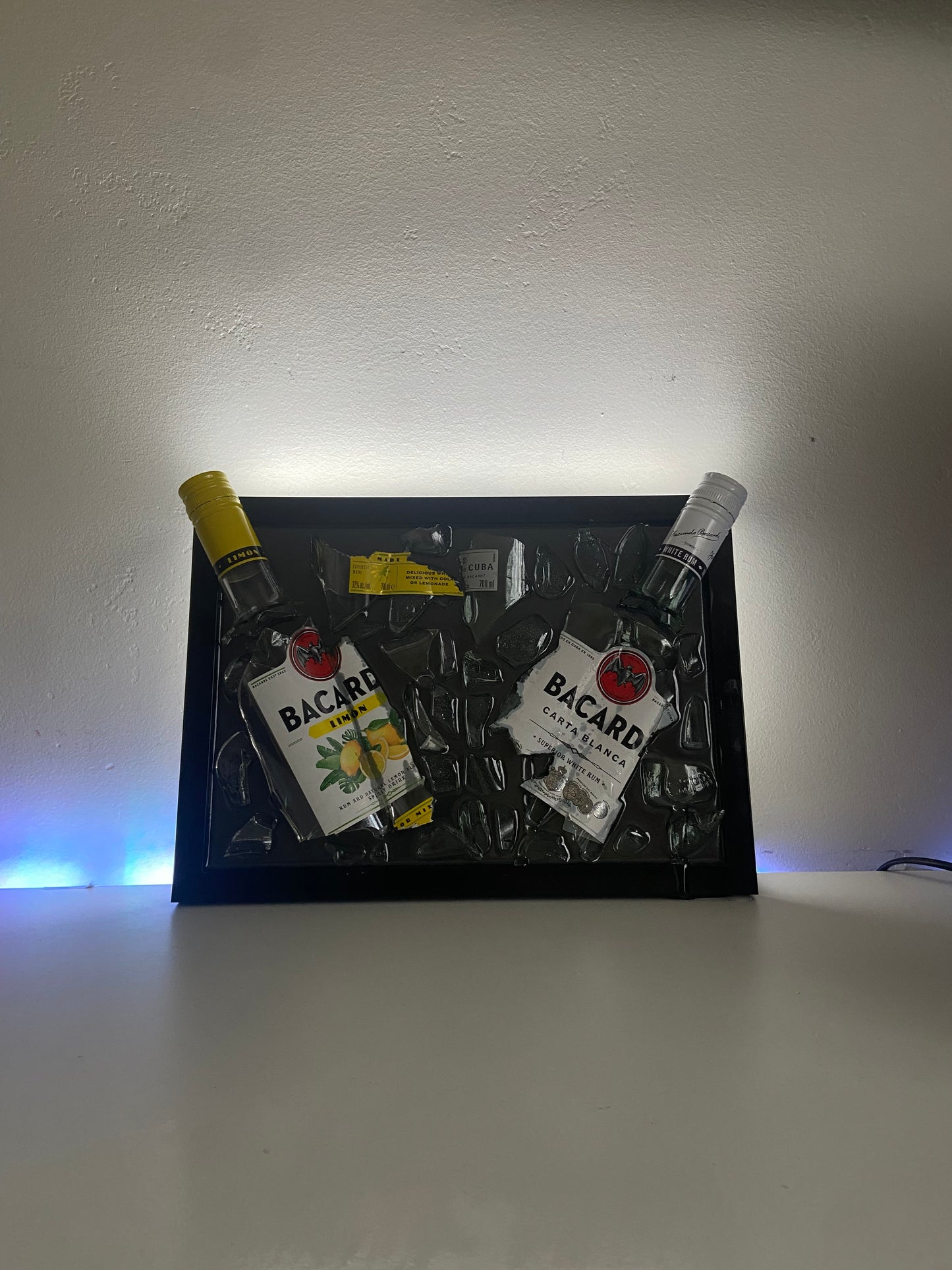 Broken Bottle Art Bacardi Lemon x Carta Blanca Special Edition