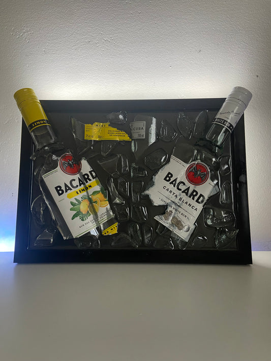 Broken Bottle Art Bacardi Lemon x Carta Blanca Special Edition