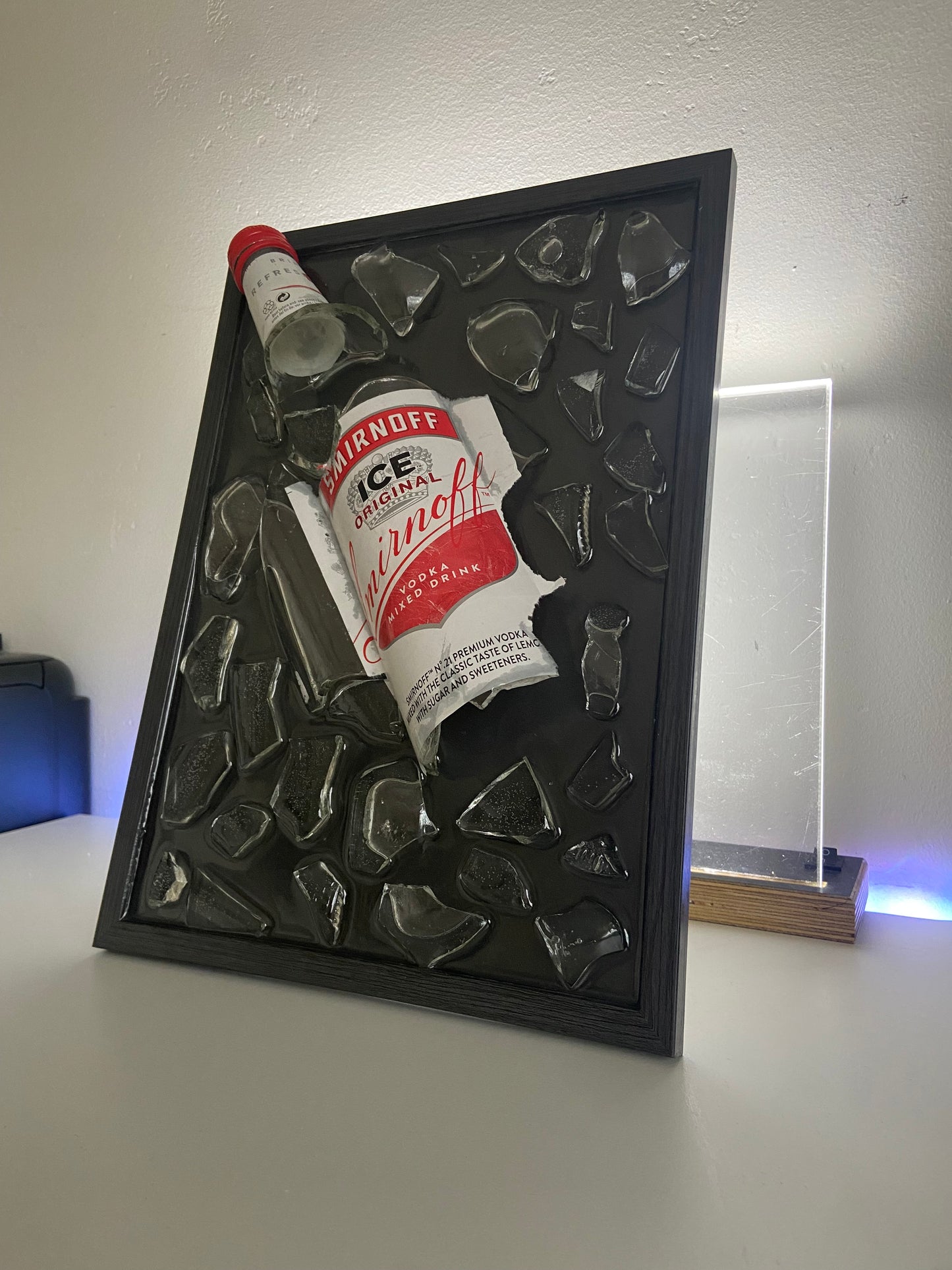 Broken Bottle Art Smirnoff Vodka Ice