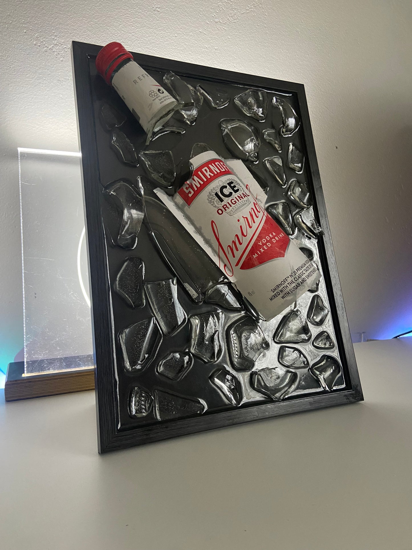 Broken Bottle Art Smirnoff Vodka Ice